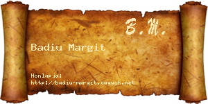 Badiu Margit névjegykártya